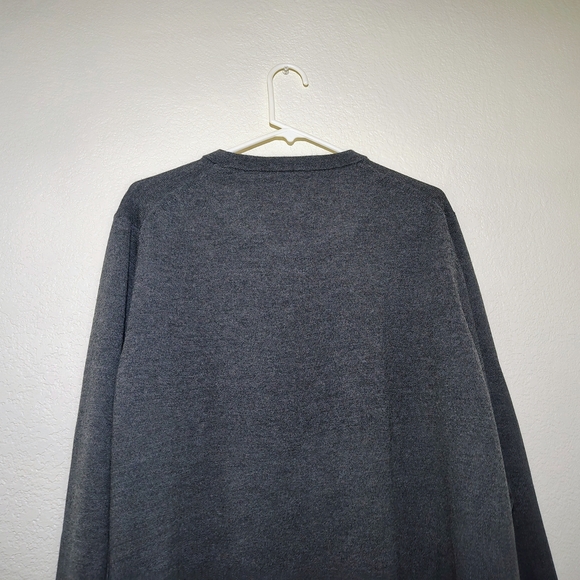 Nordstrom Men’s Shop Extra Fine Merino Wool V-Neck Sweater Gray | Size XL - Picture 12 of 12